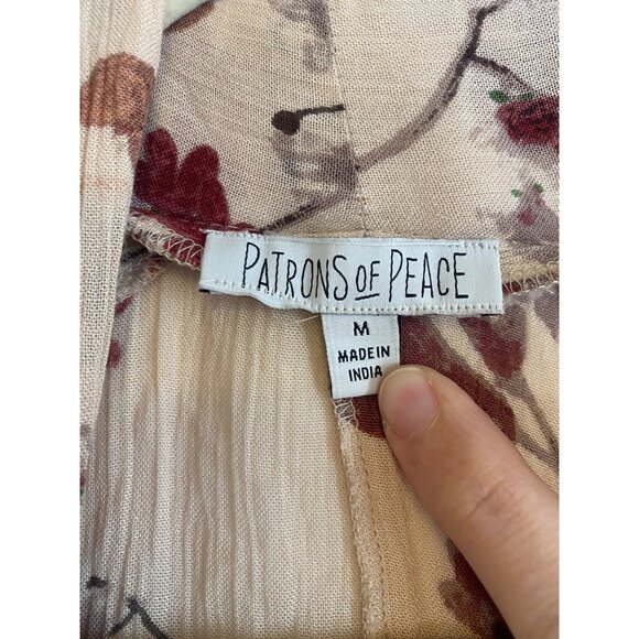 Patrons Of Peace Women’s Pink Floral Open-front Kimono Cardigan Size M - Picture 3 of 7